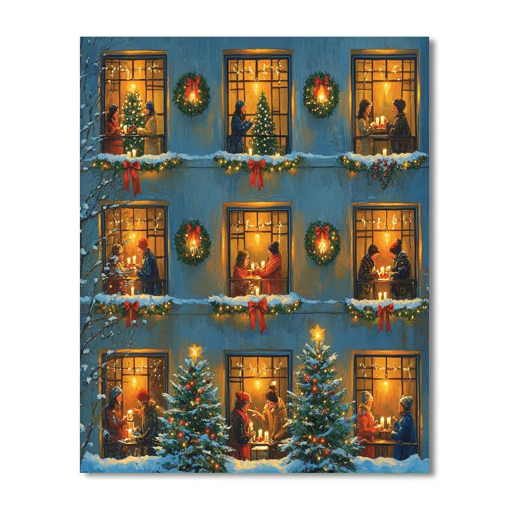 Festival Of Candle Windows paint by numbers