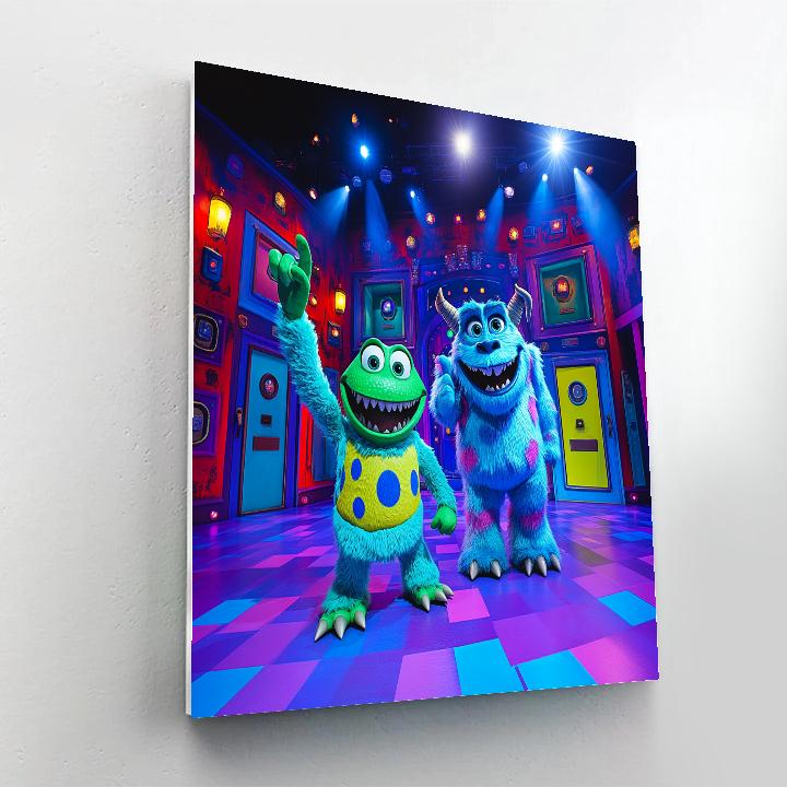 Mike And Sulley Laugh Floor Fun - Disney Inspired painting number kit