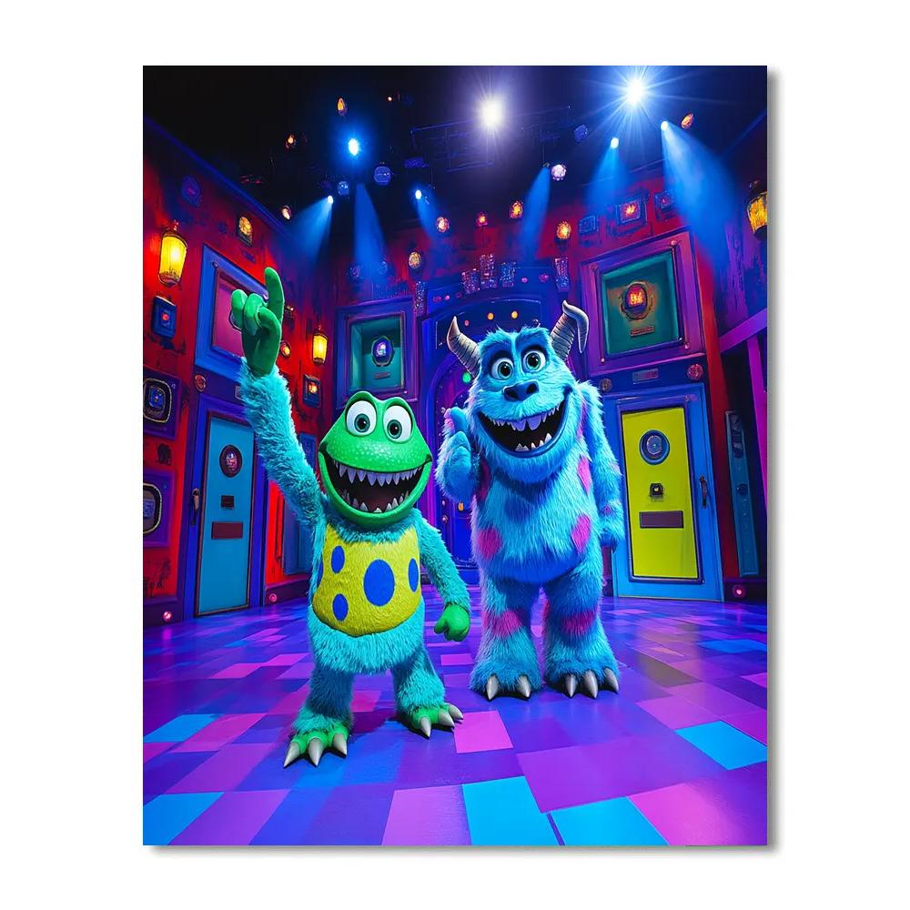 Mike And Sulley Laugh Floor Fun - Disney Inspired painting number kit