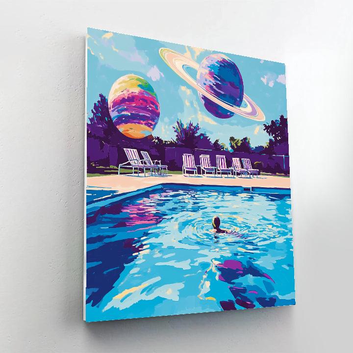 David Hockney Inspired Pool Under Alien Sky Paint by numbers art