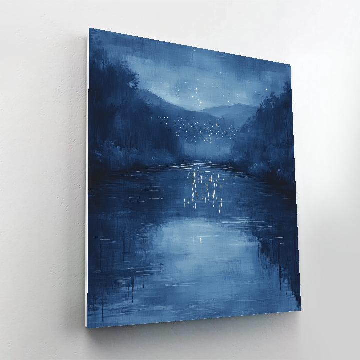 Leonardo Da Vinci Inspired Star Reflections On River painting number kit