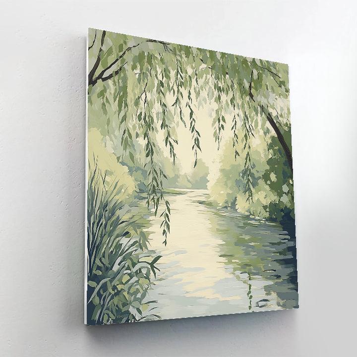 Claude Monet Inspired River Bend With Willow Shadows paint by numbers
