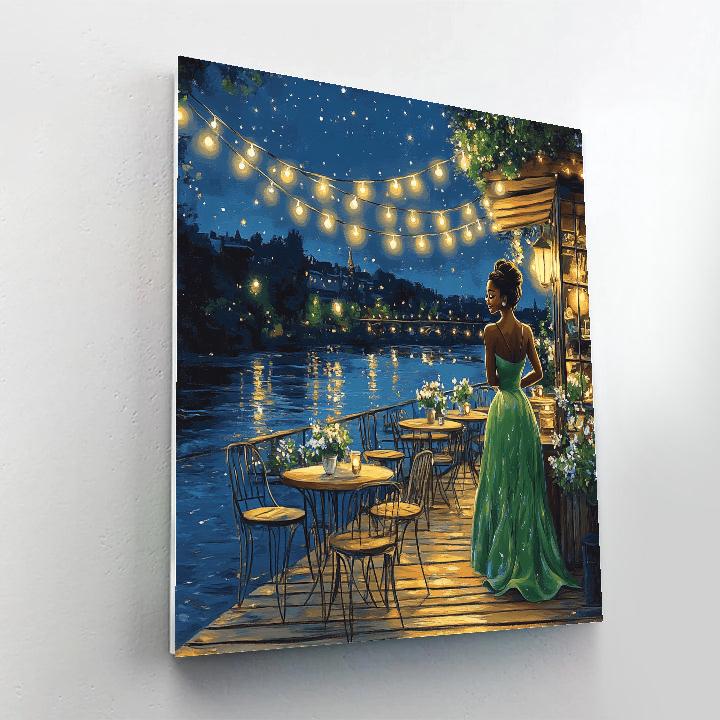 Tiana Riverside Cafe Evening - Disney Inspired paint by numbers