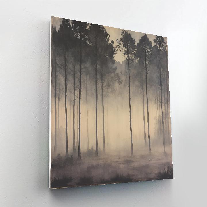 Leonardo Da Vinci Inspired Orchard Fog Silhouettes Numbered painting kits