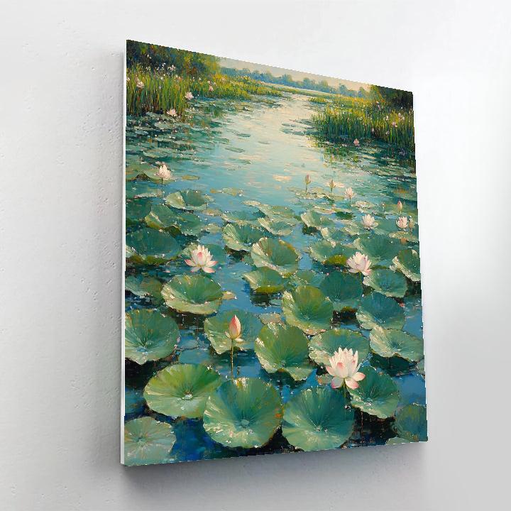 Claude Monet Inspired Late Summer Lotus Lagoon Paint by numbers kits