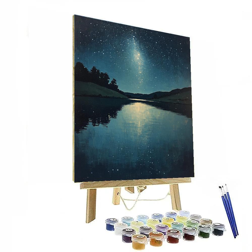 Homer Dodge Martin Inspired Lake With Reflected Galaxy Paint by numbers kits