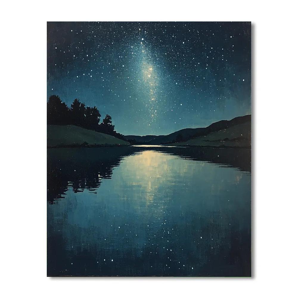 Homer Dodge Martin Inspired Lake With Reflected Galaxy Paint by numbers kits