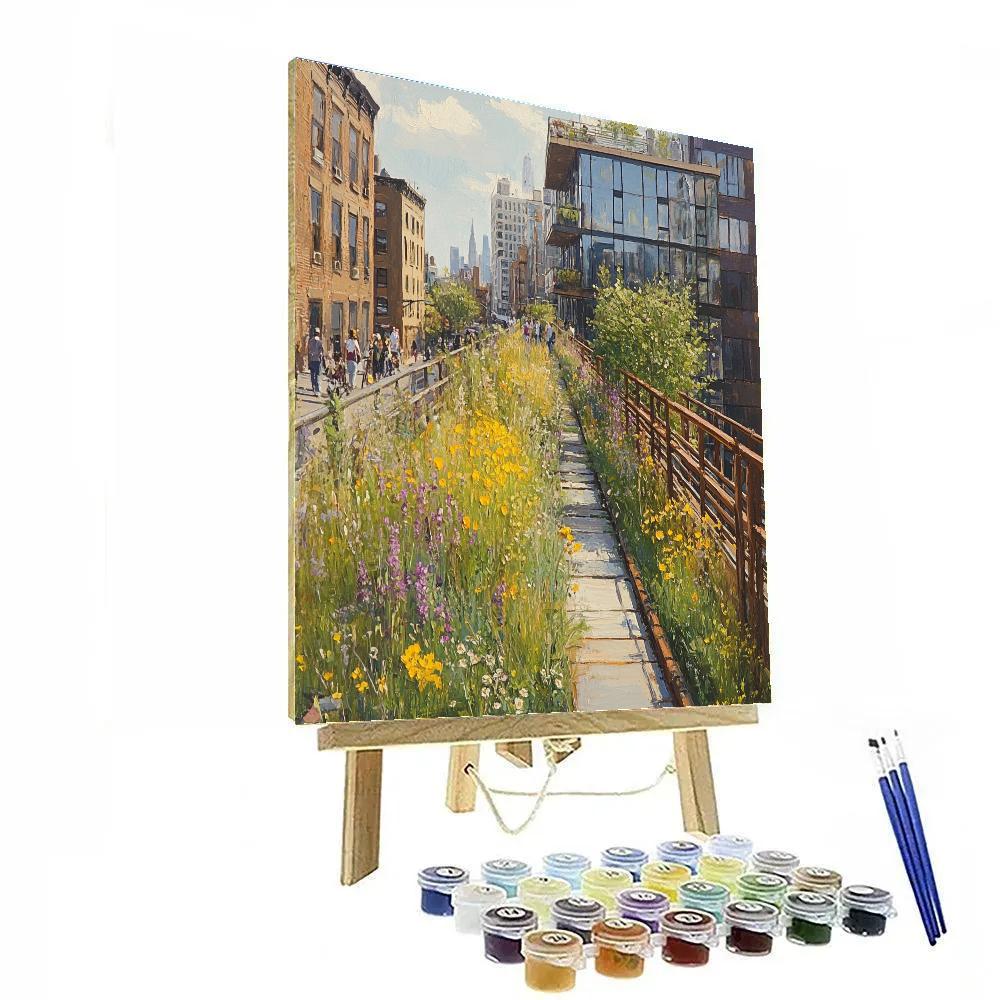 High Line Garden Path New York City United States paint by numbers