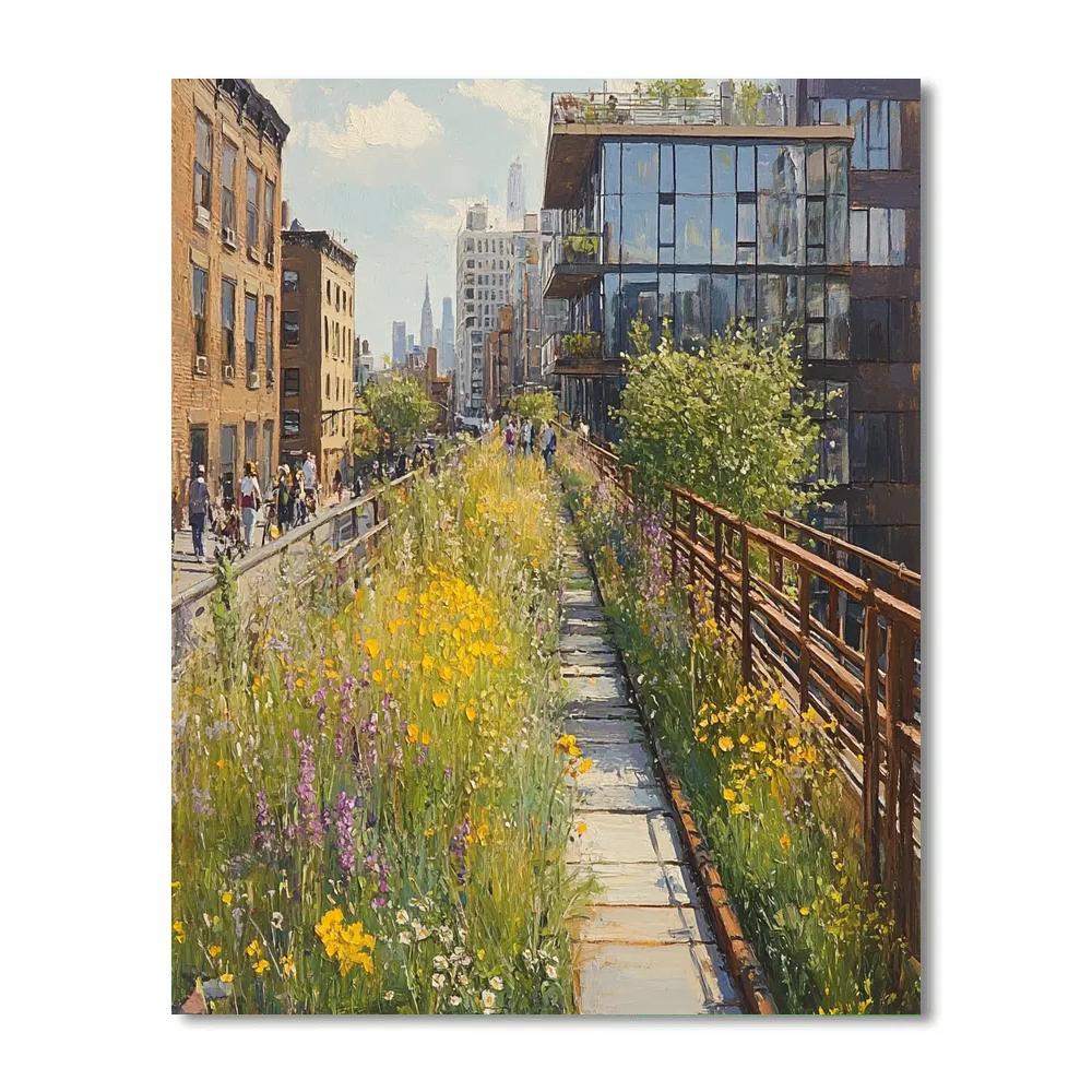 High Line Garden Path New York City United States paint by numbers