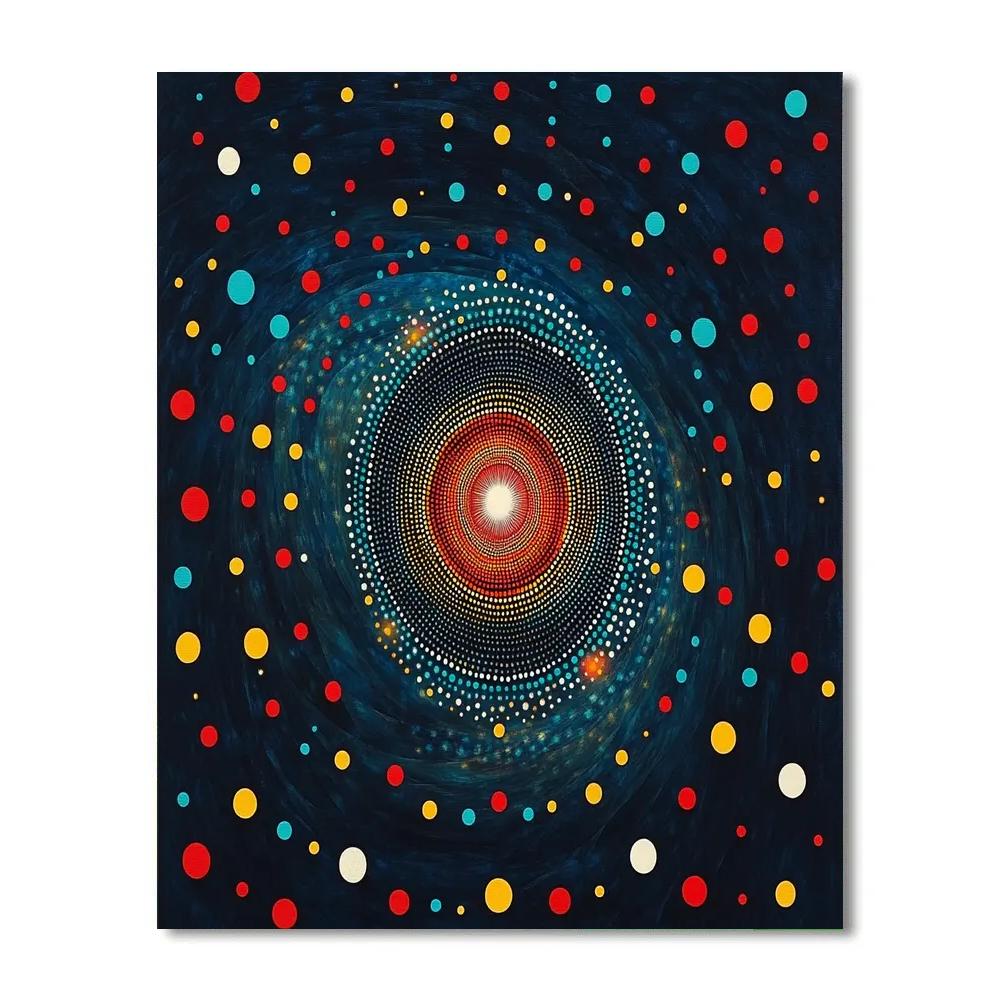 Yayoi Kusama Inspired Quantum Dot Cosmos paint by color