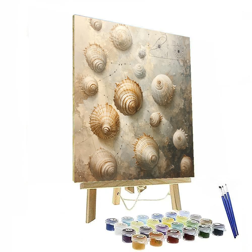 Leonardo Da Vinci Inspired Spiral Shell Constellation Painting by numbers kit