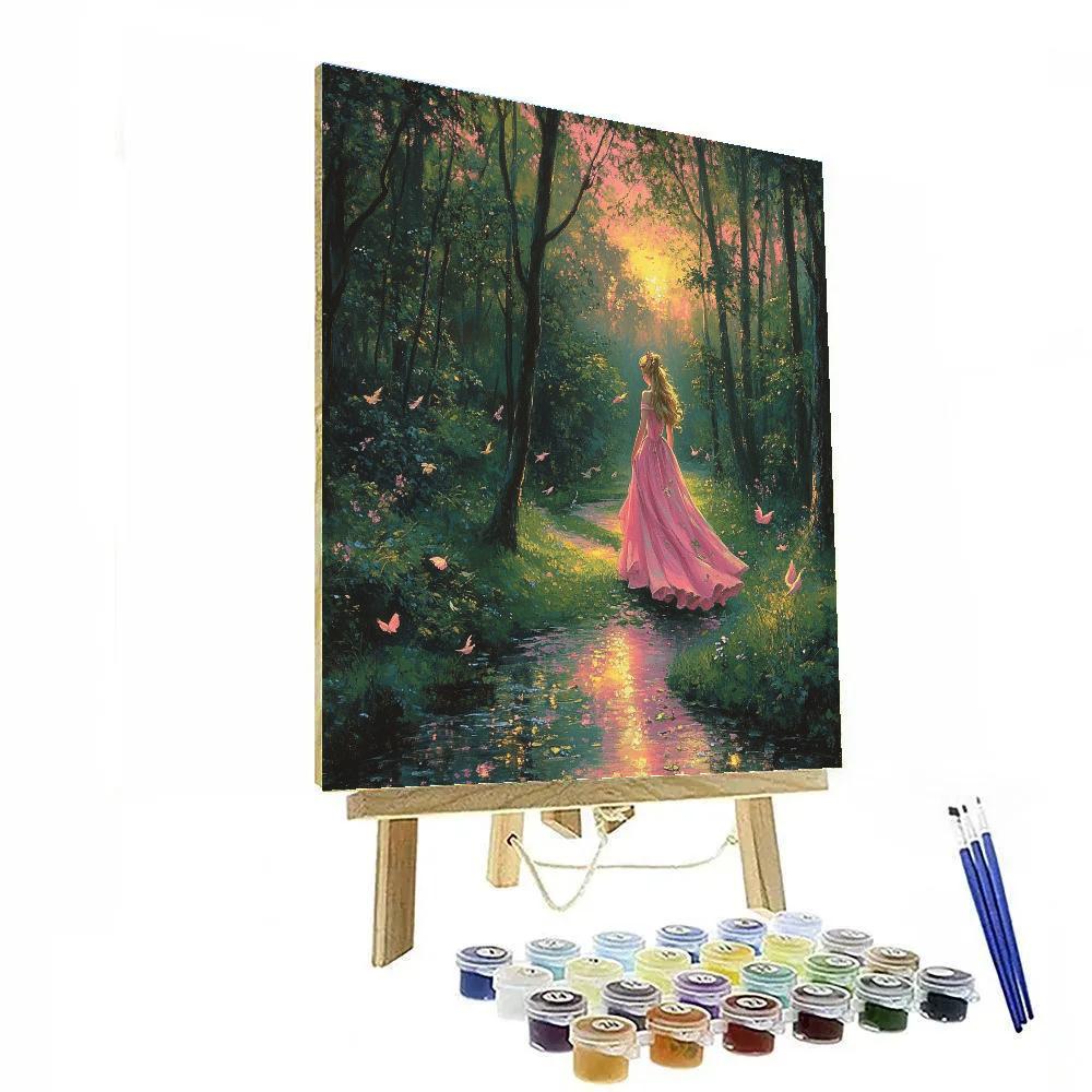 Aurora Enchanted Forest Morning - Disney Inspired Paint by numbers art