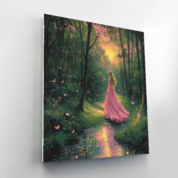 Aurora Enchanted Forest Morning - Disney Inspired Paint by numbers art