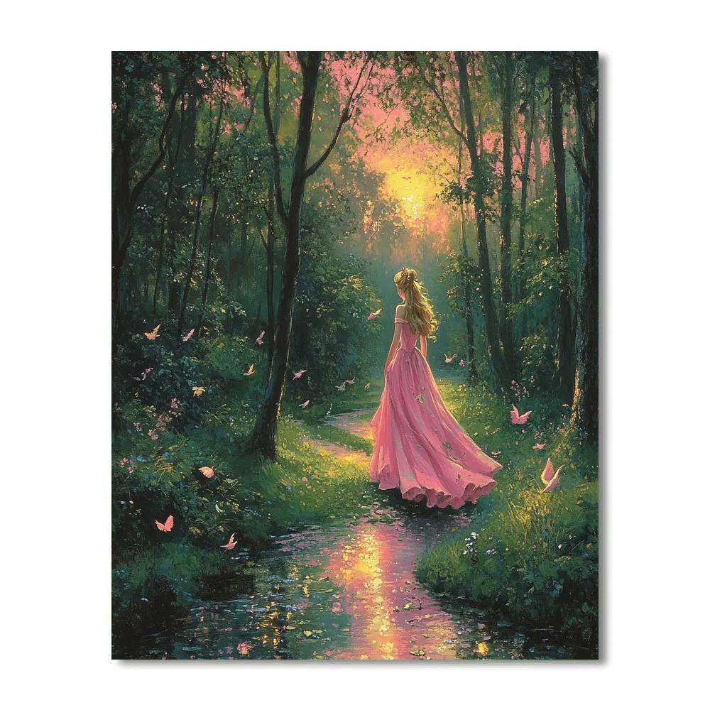 Aurora Enchanted Forest Morning - Disney Inspired Paint by numbers art