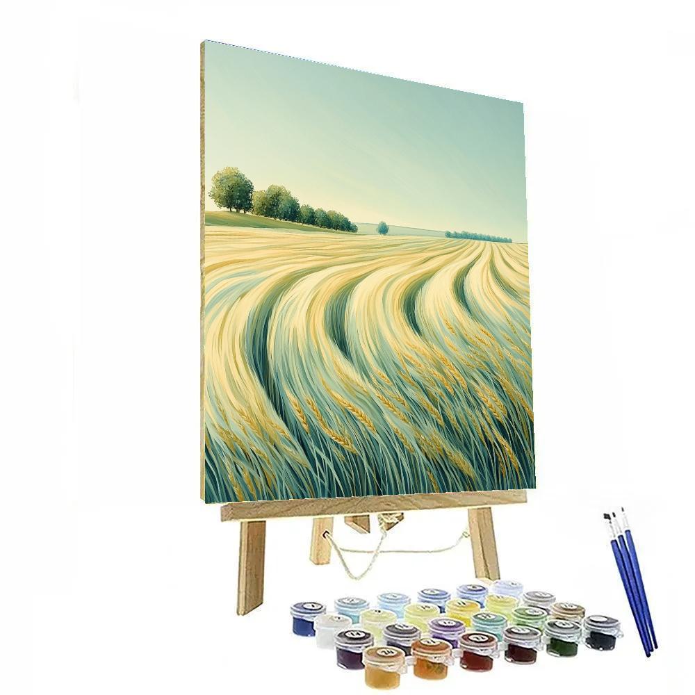 Claude Monet Inspired Soft Breeze Over Barley Field Paint by numbers art