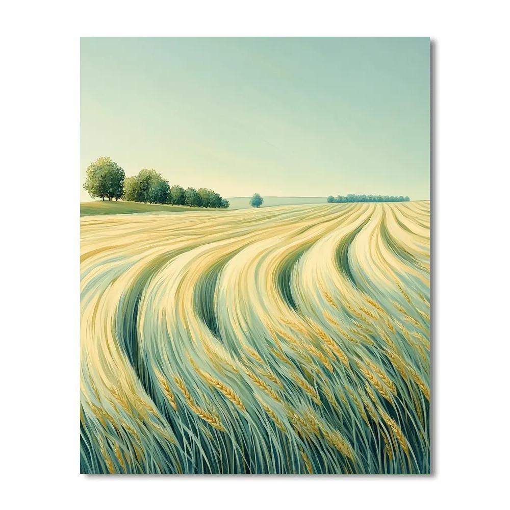 Claude Monet Inspired Soft Breeze Over Barley Field Paint by numbers art