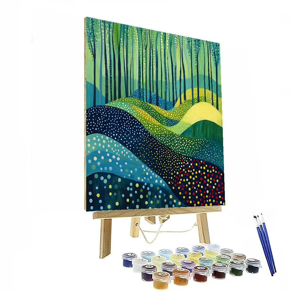 Yayoi Kusama Inspired Forest Of Breathing Patterns DIY paint by numbers