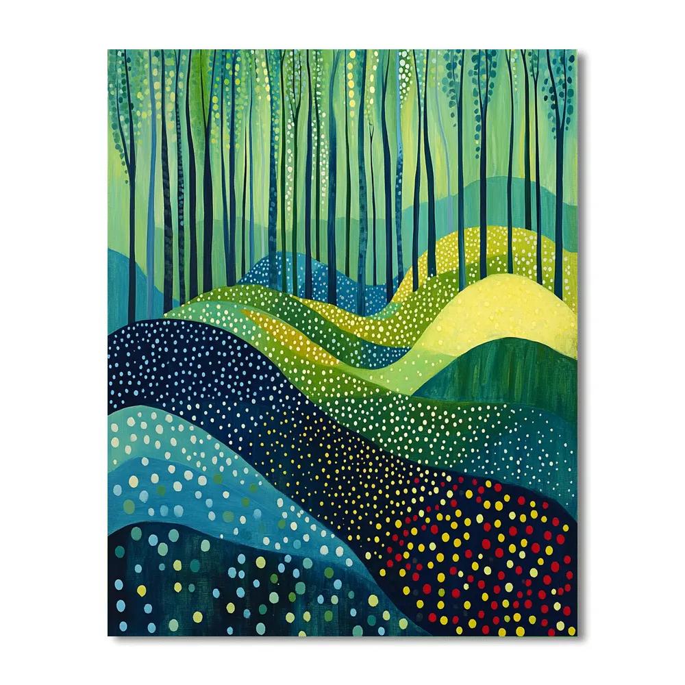 Yayoi Kusama Inspired Forest Of Breathing Patterns DIY paint by numbers
