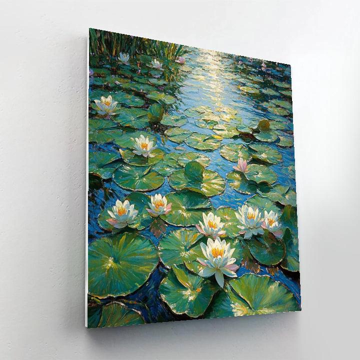 Claude Monet Inspired Luminous Waterlilies At Noon DIY paint by numbers