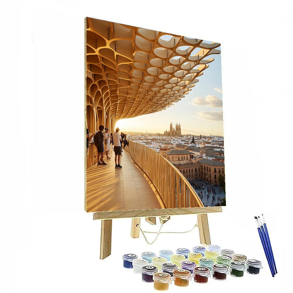 Panoramic Metropol Parasol View Seville Spain painting number kit