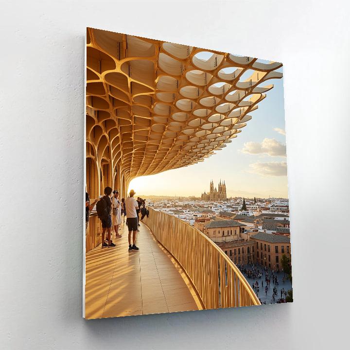 Panoramic Metropol Parasol View Seville Spain painting number kit
