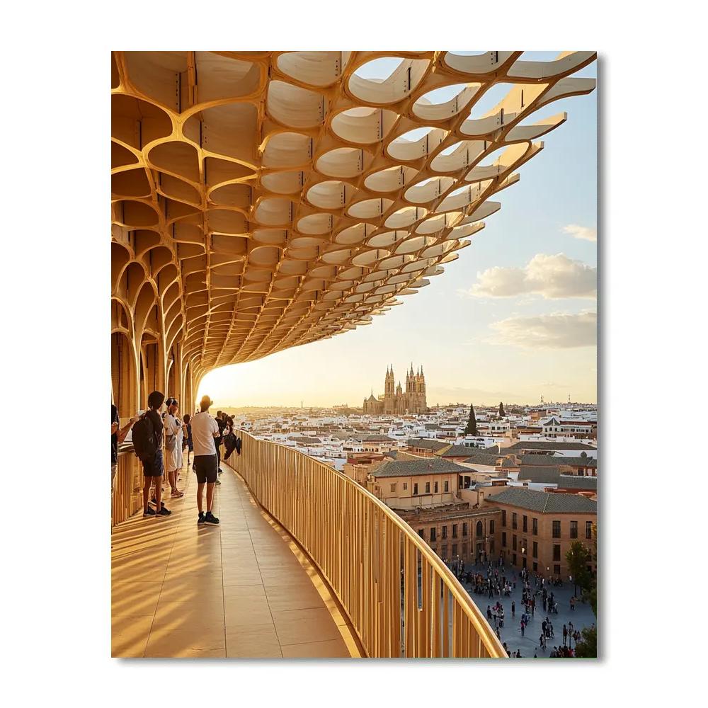 Panoramic Metropol Parasol View Seville Spain painting number kit