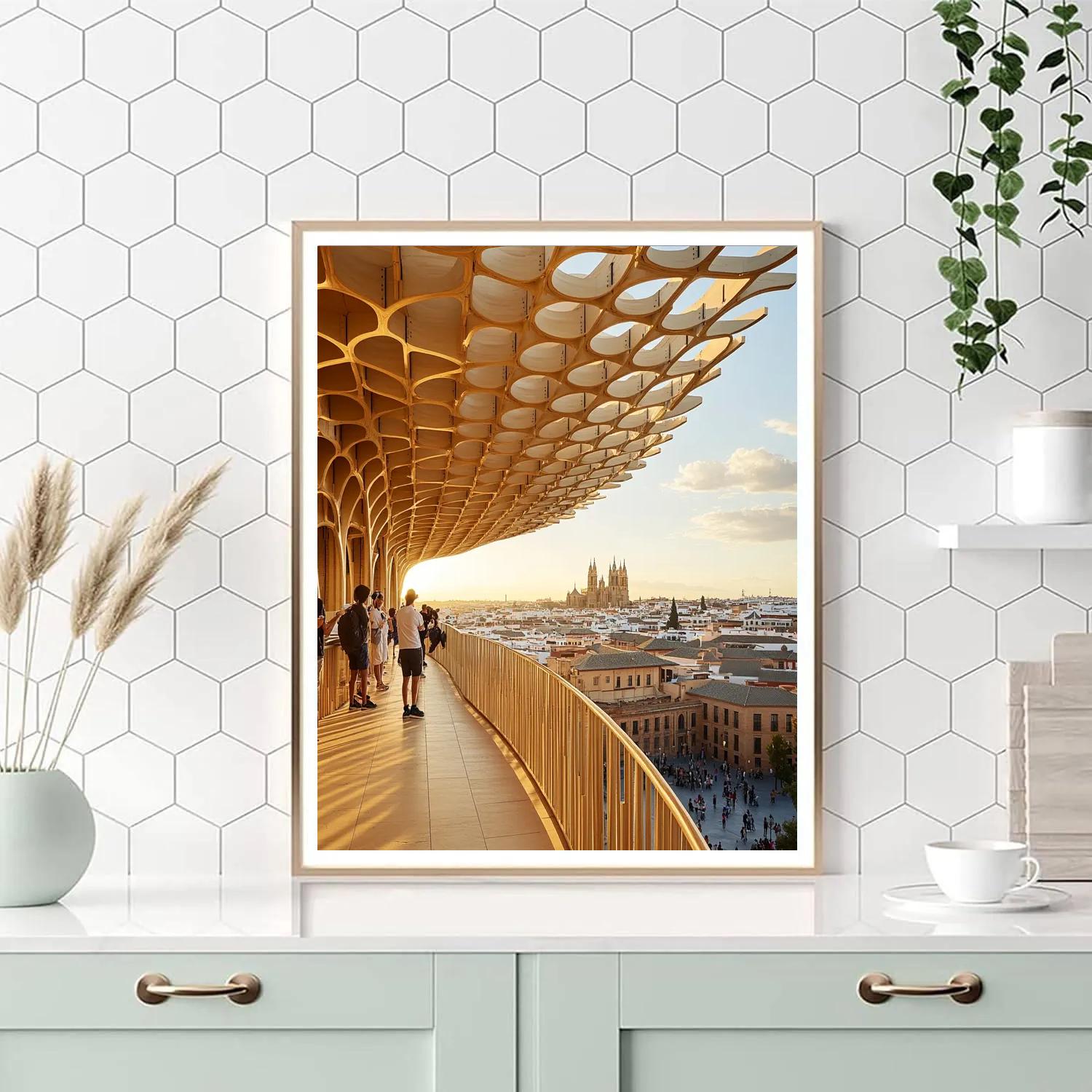 Panoramic Metropol Parasol View Seville Spain painting number kit