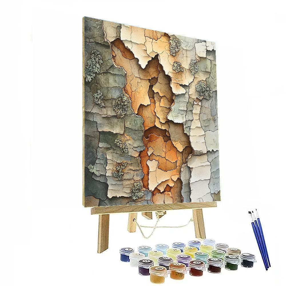 Leonardo Da Vinci Inspired Orchard Bark Textures DIY paint by numbers