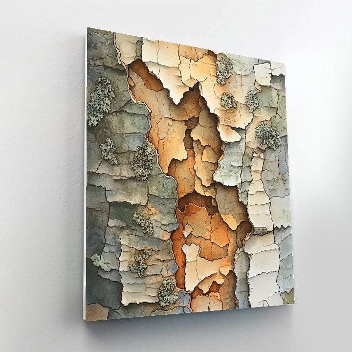 Leonardo Da Vinci Inspired Orchard Bark Textures DIY paint by numbers