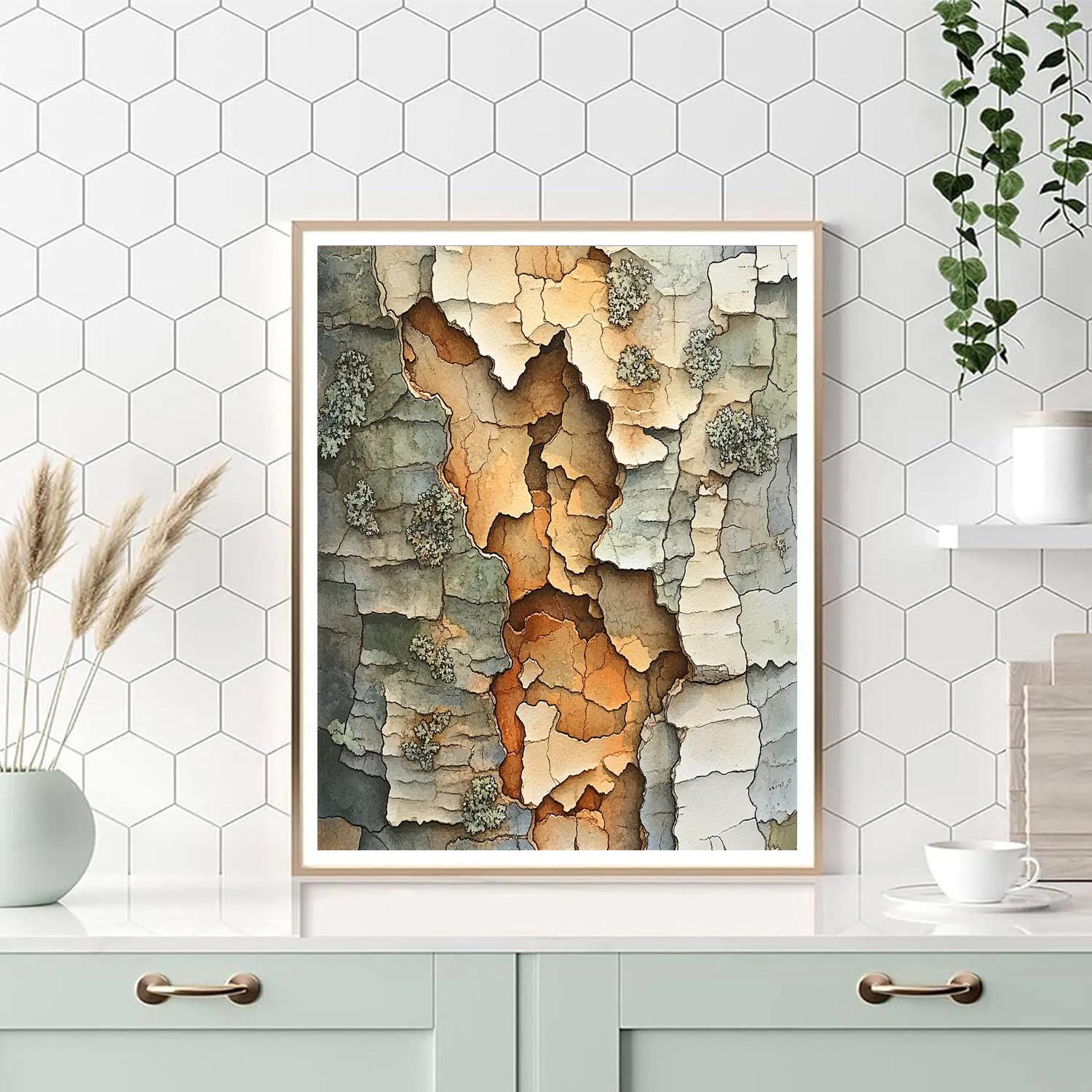 Leonardo Da Vinci Inspired Orchard Bark Textures DIY paint by numbers