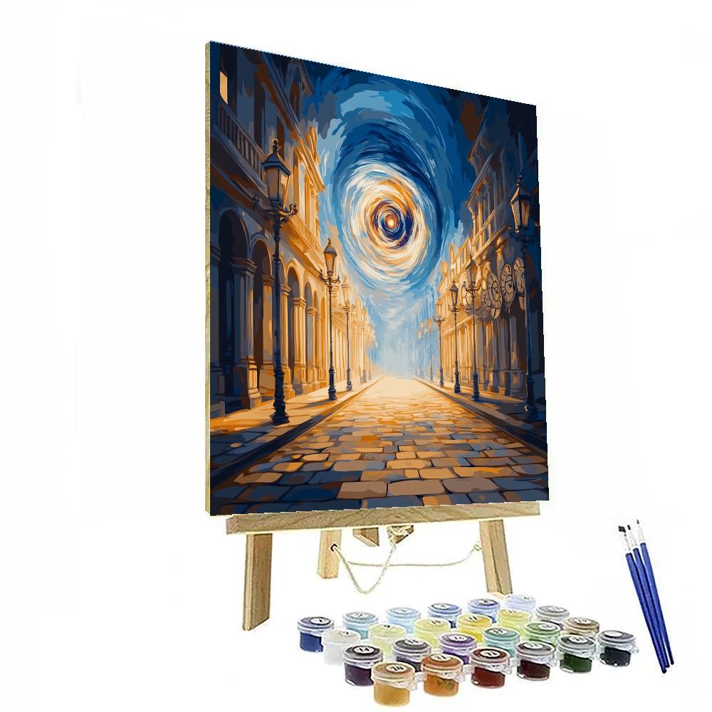 Salvador Dali Inspired Time Dilation City Street Paint by numbers kits