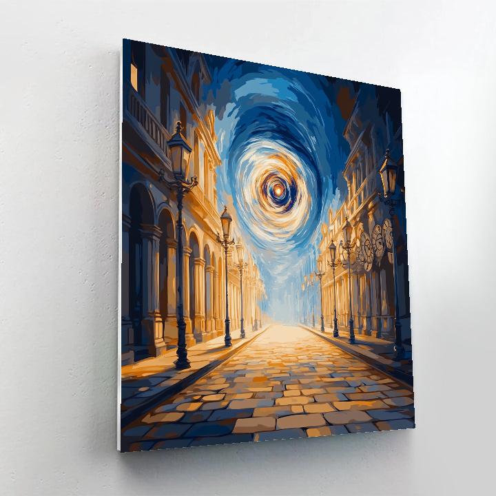 Salvador Dali Inspired Time Dilation City Street Paint by numbers kits