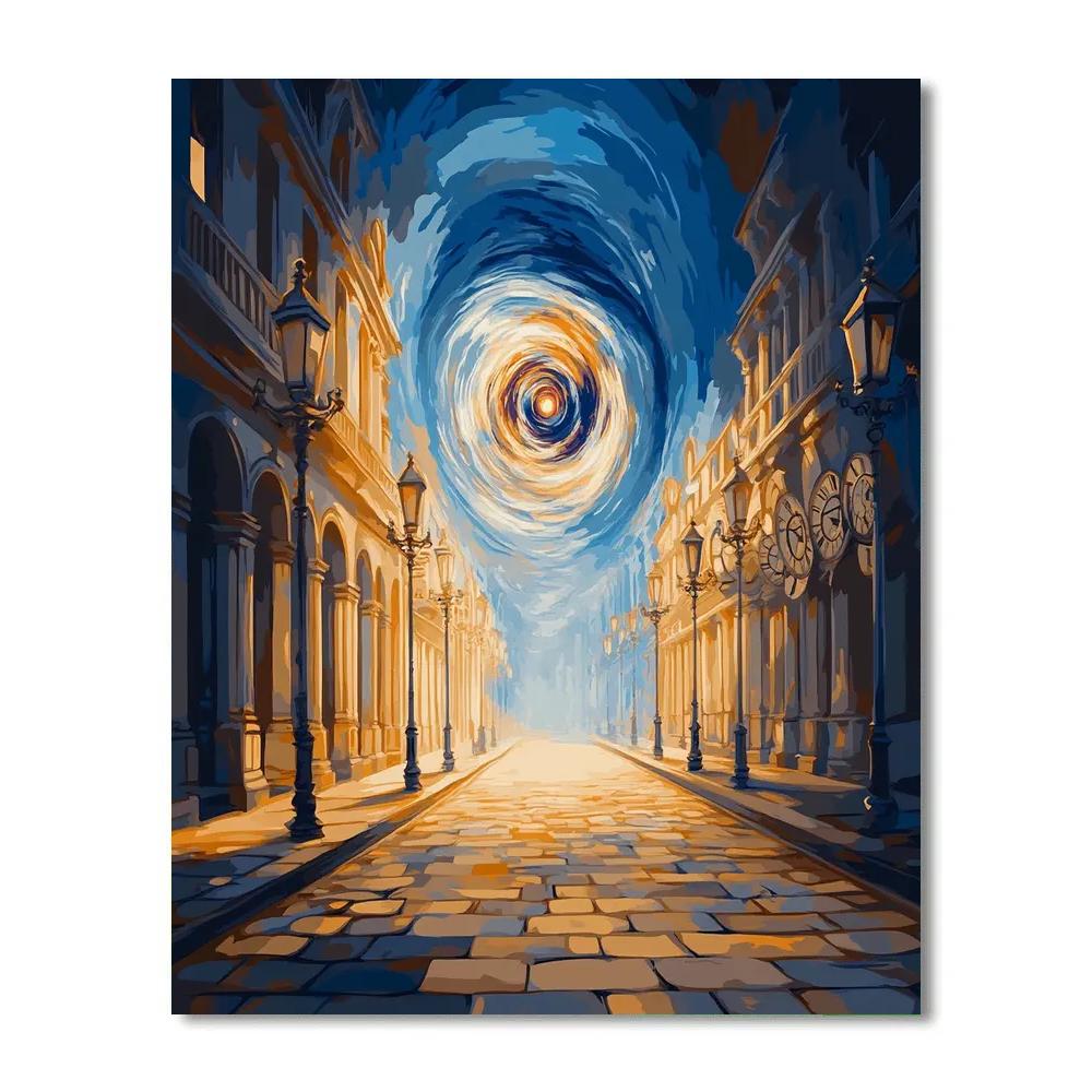 Salvador Dali Inspired Time Dilation City Street Paint by numbers kits
