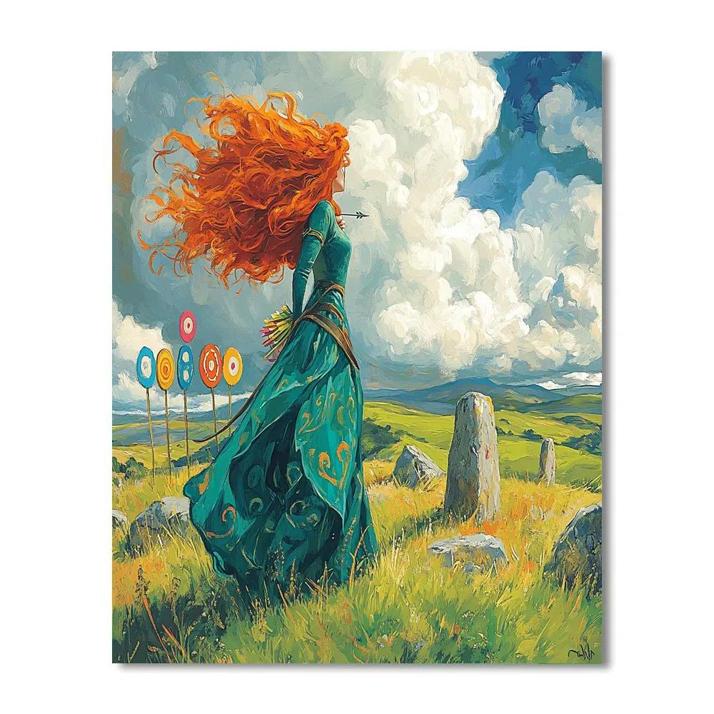 Merida Highland Archery Challenge - Disney Inspired paint by number