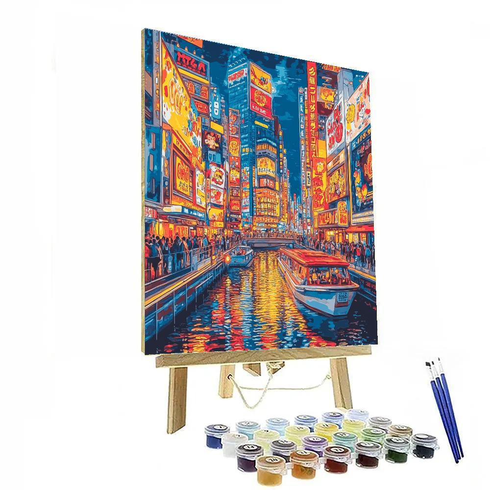 Namba Dotonbori Canal Lights Osaka Japan Paint by numbers kits