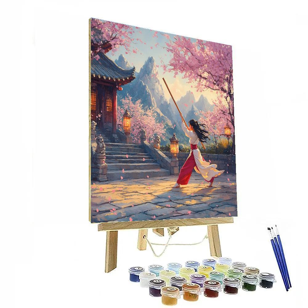 Mulan Training Courtyard Dawn - Disney Inspired Paint by numbers art