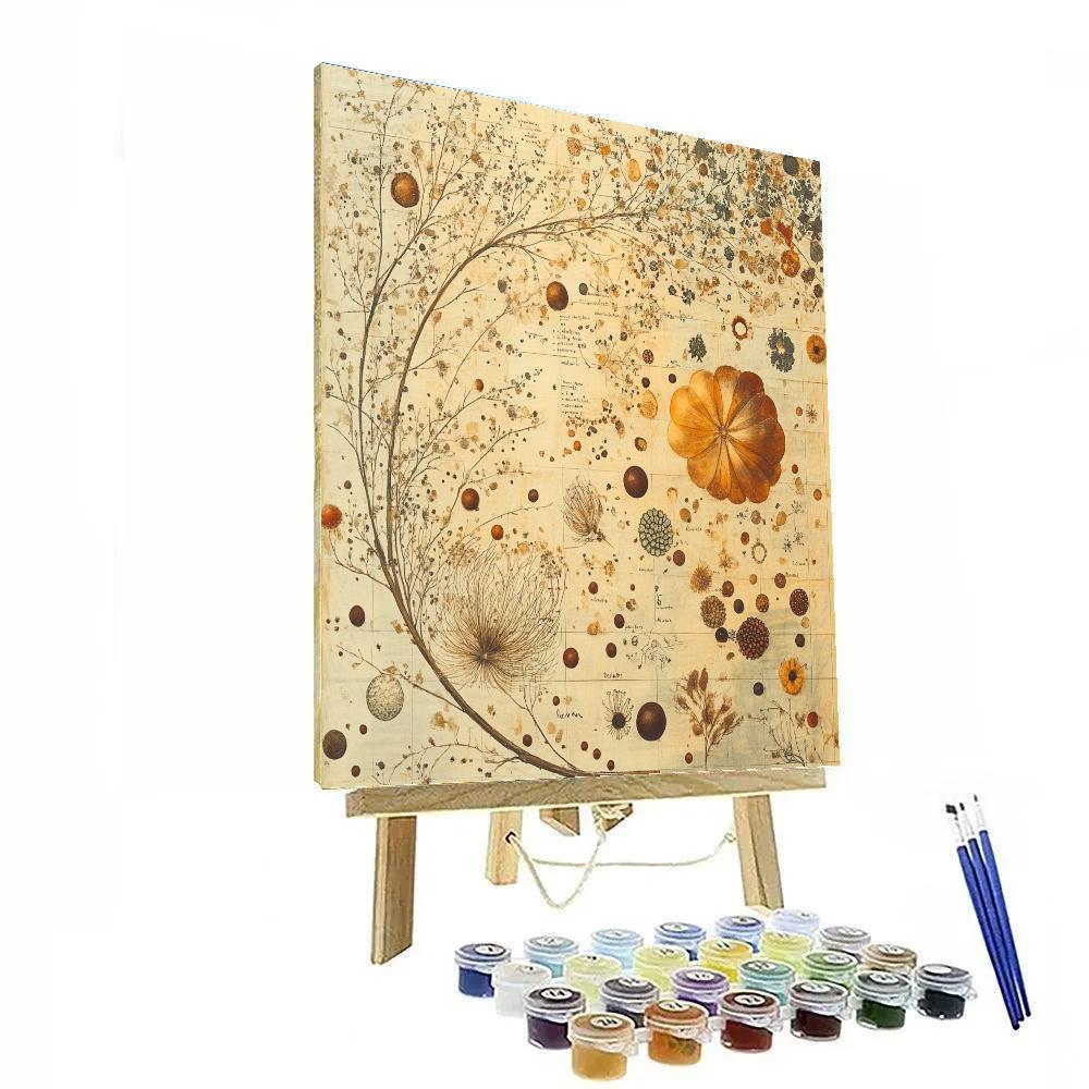 Leonardo Da Vinci Inspired Orchard Seed Dispersal DIY paint by numbers