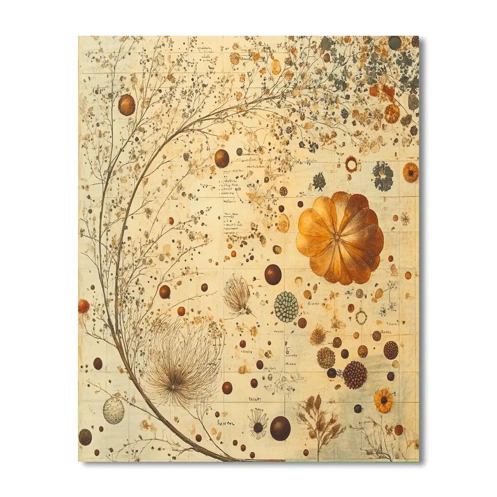 Leonardo Da Vinci Inspired Orchard Seed Dispersal DIY paint by numbers