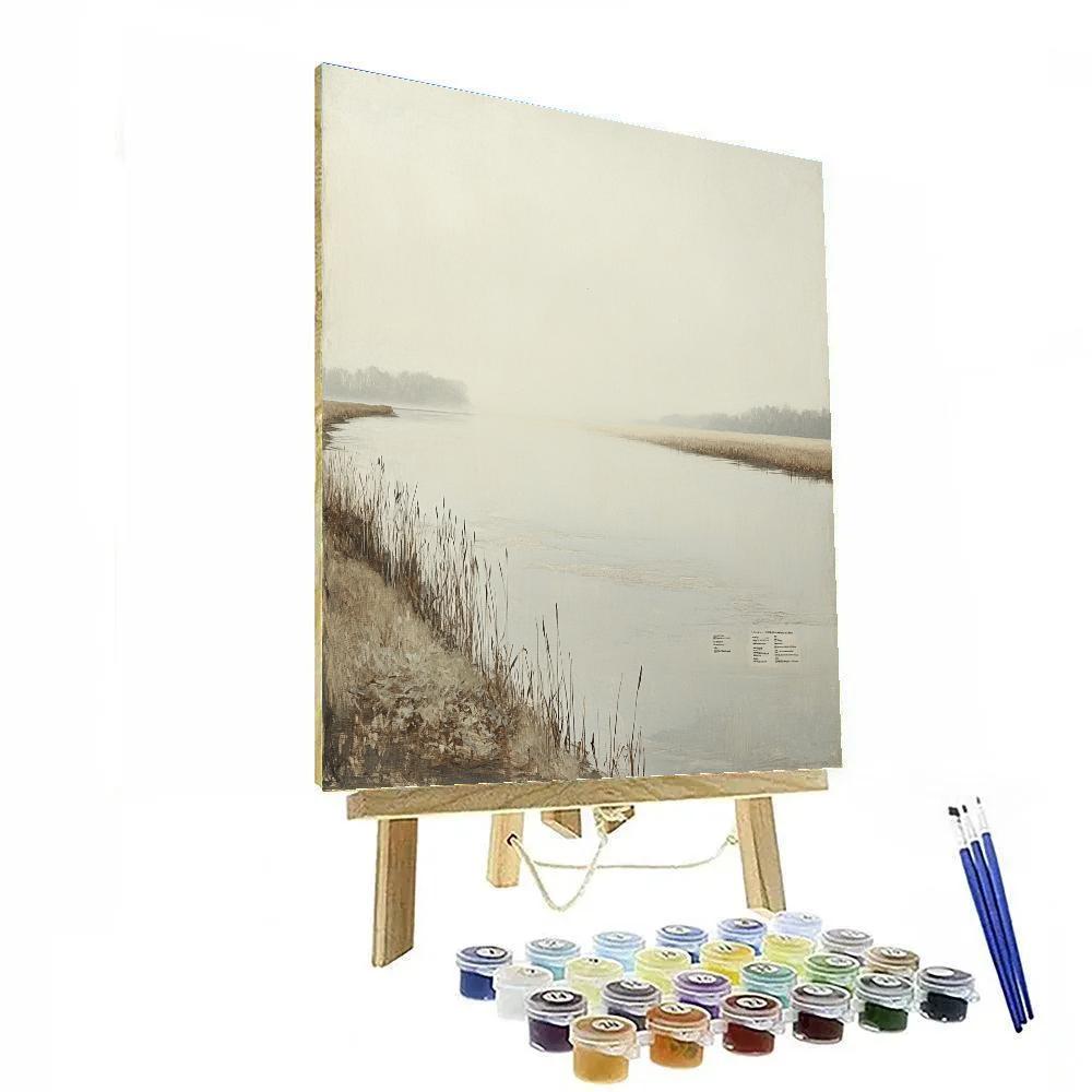 Leonardo Da Vinci Inspired River Fog Horizon painting number kit
