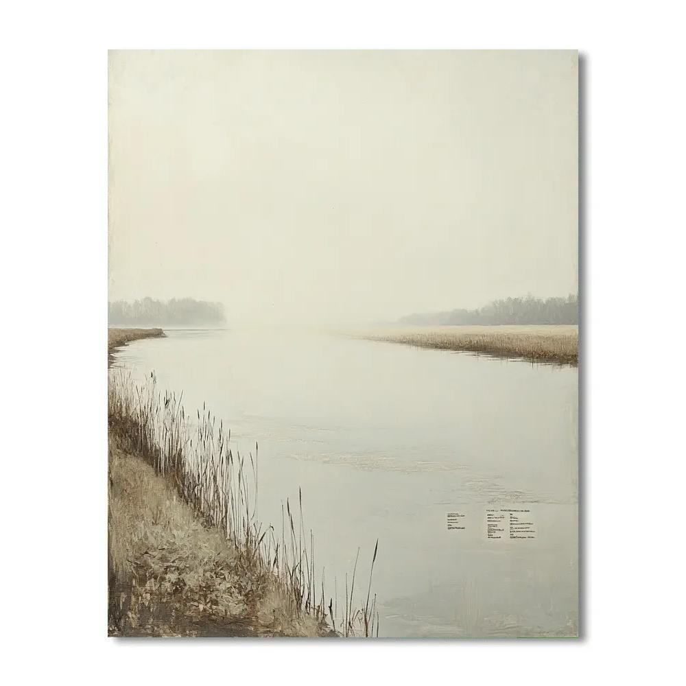 Leonardo Da Vinci Inspired River Fog Horizon painting number kit
