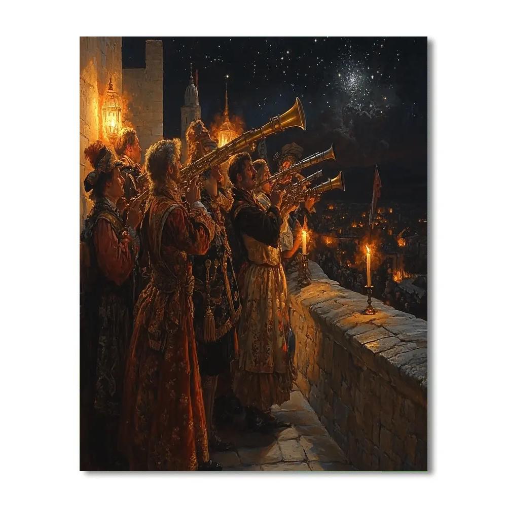 Rembrandt Inspired Night Watch Of Stargazers paint by number
