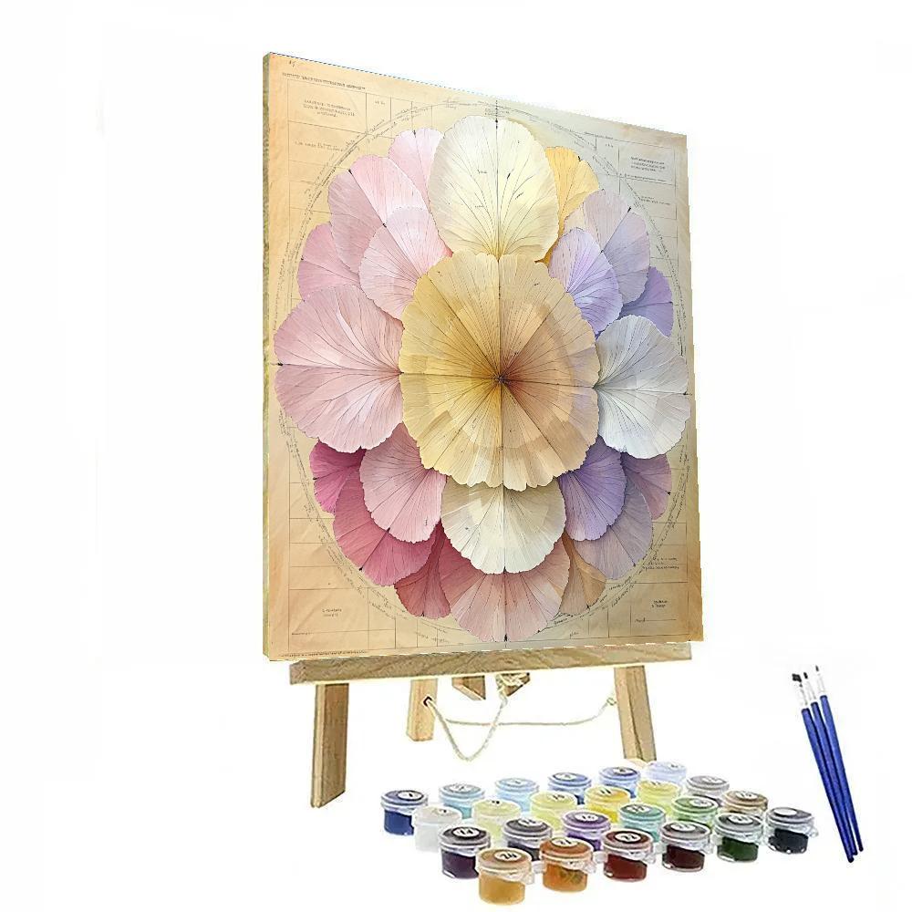 Leonardo Da Vinci Inspired Petal Cross Section Wheel Paint by numbers kits
