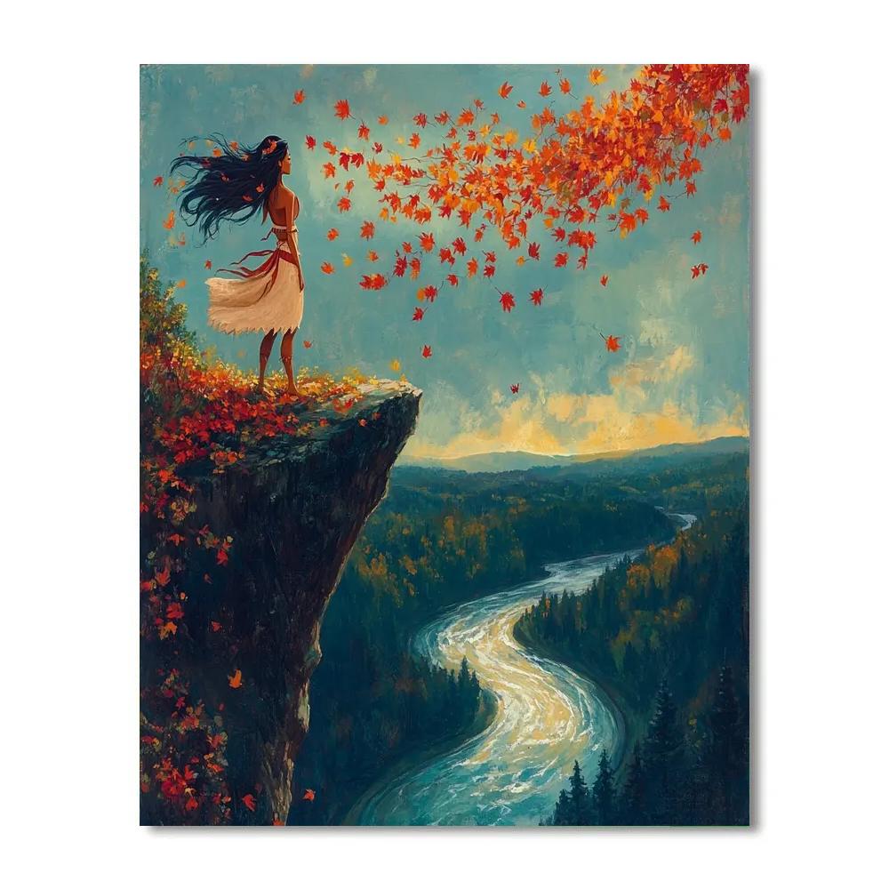 Pocahontas River Cliff Breeze - Disney Inspired painting number kit