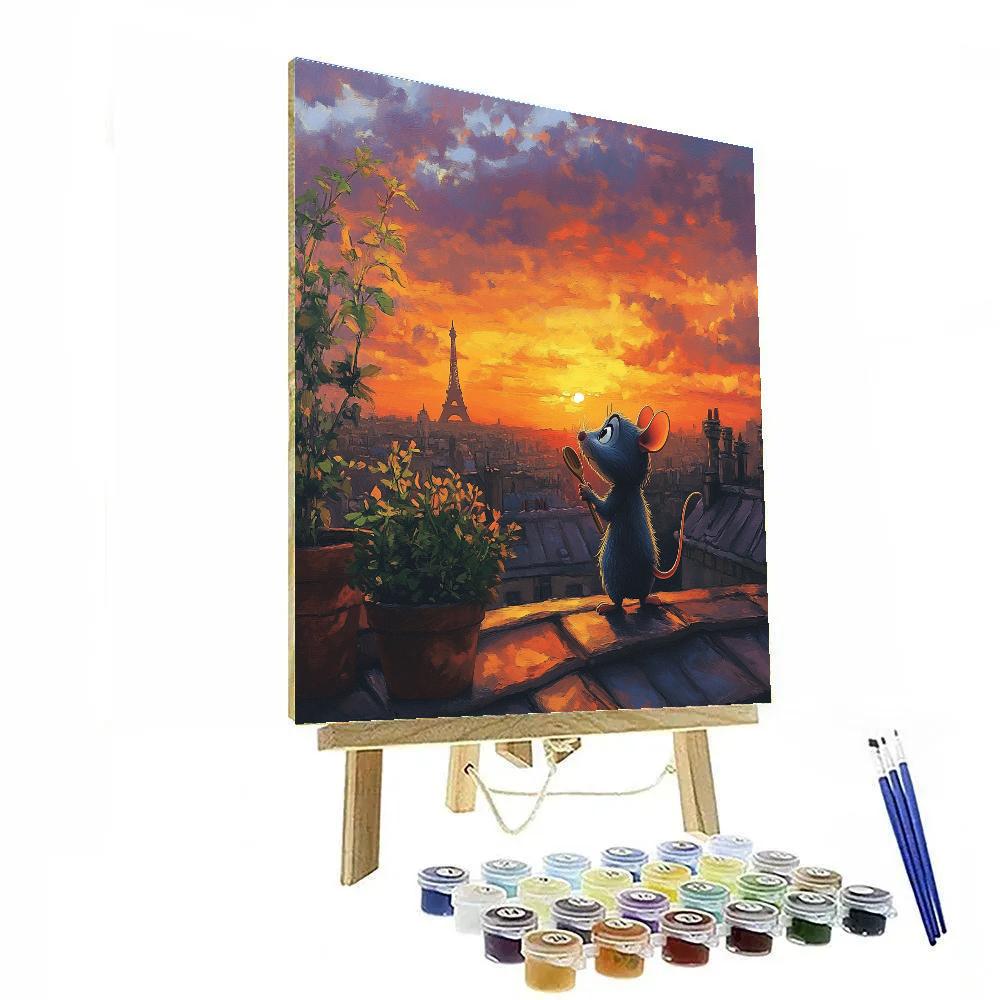 Remy Rooftop Cooking Dream - Disney Inspired Painting by numbers kit