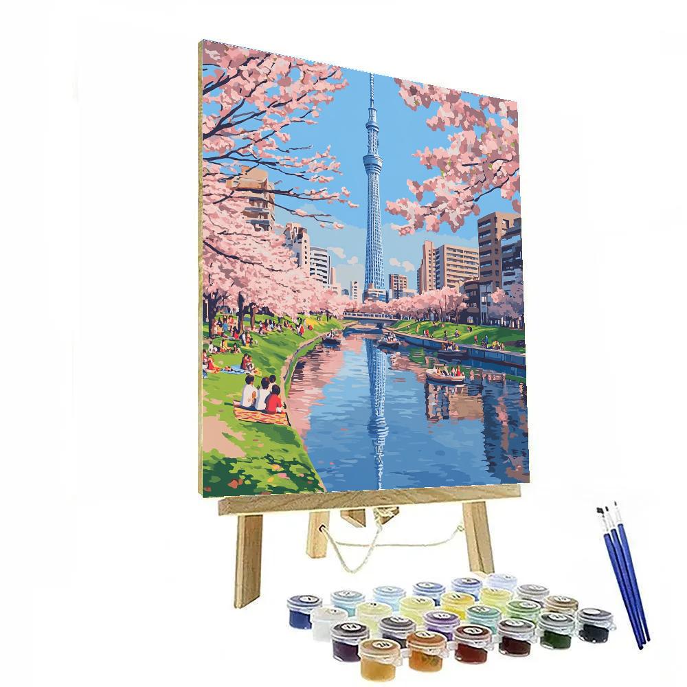 Tokyo Skytree Riverside Panorama Tokyo Japan Number painting