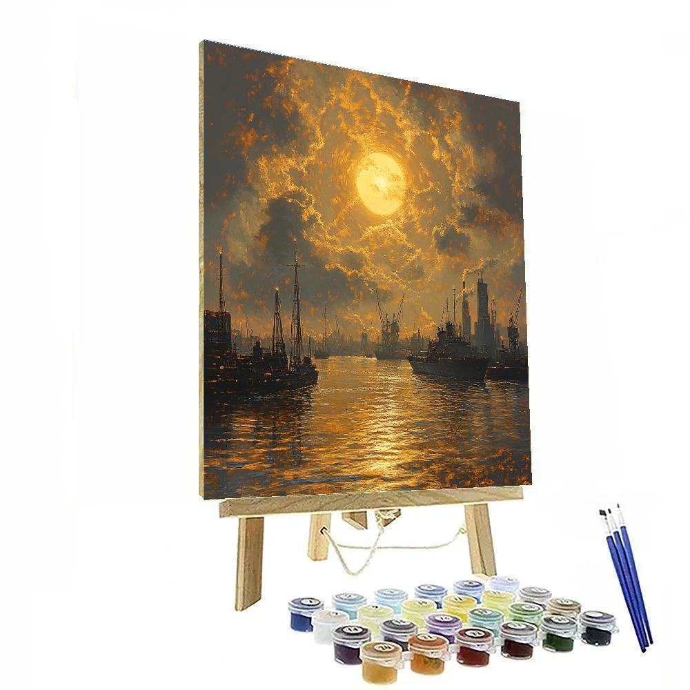 JMW Turner Inspired City In Solar Fog paint by color