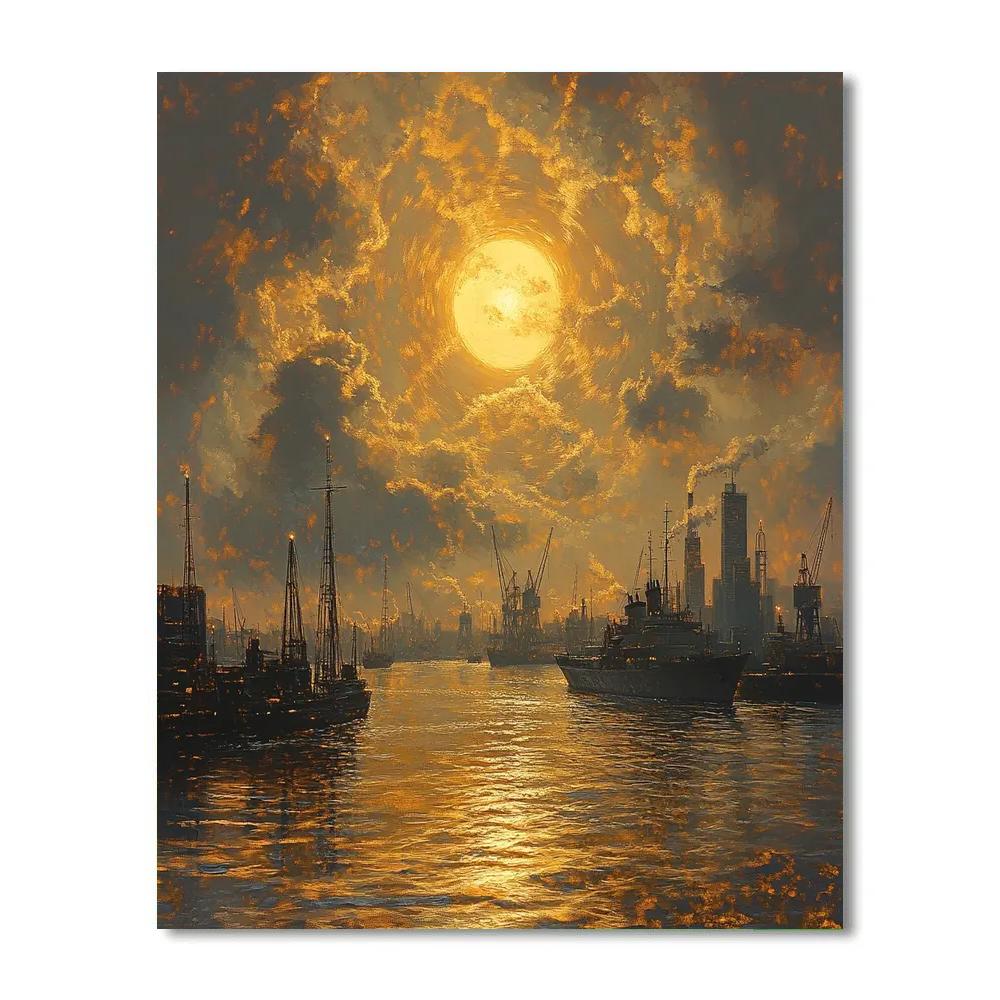 JMW Turner Inspired City In Solar Fog paint by color