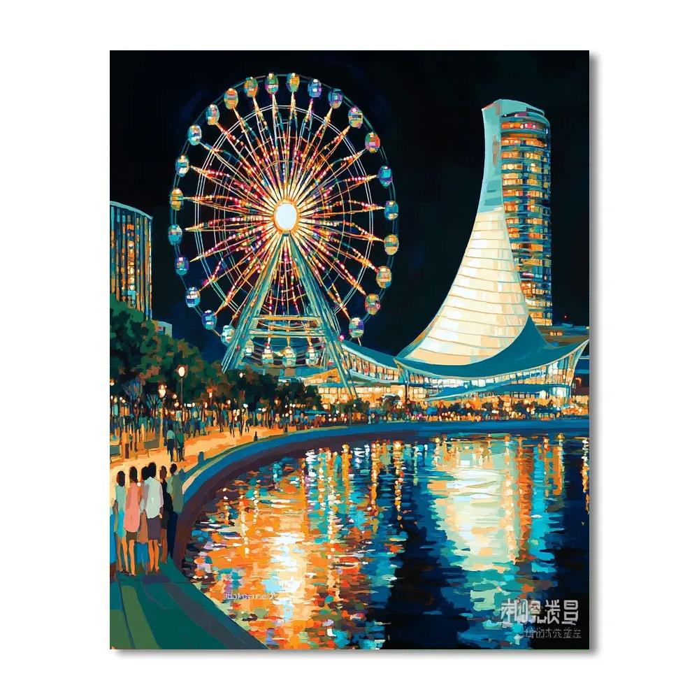Yokohama Minato Mirai Ferris Wheel Yokohama Japan DIY paint by numbers