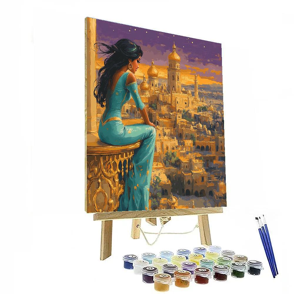 Jasmine Agrabah Palace Rooftop - Disney Inspired Numbered painting kits