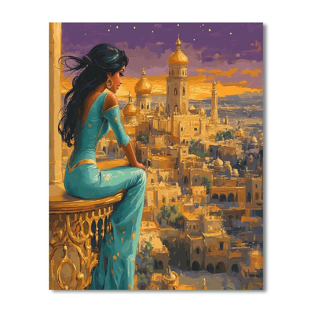 Jasmine Agrabah Palace Rooftop - Disney Inspired Numbered painting kits